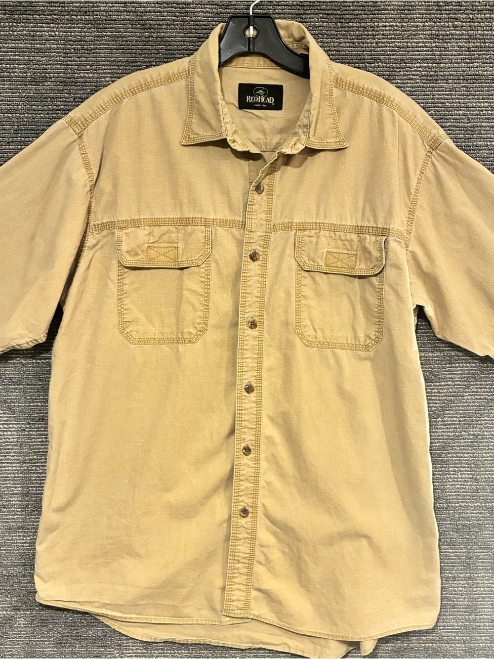 RedHead Men's Short Sleeve Work Shirt - Tan Size L